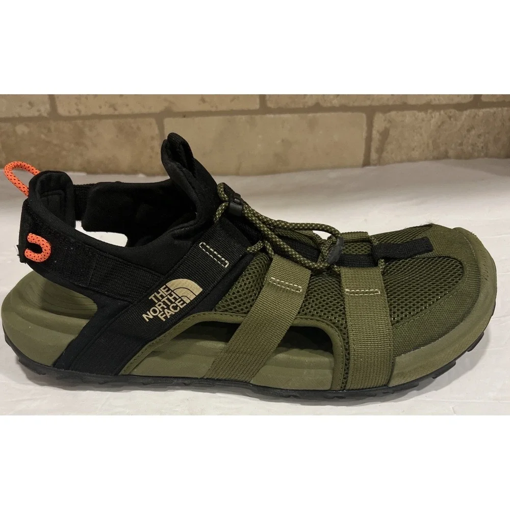 The North Face Explore Camp Sandals Olive Green Adjustable Back Men's Size 12.5